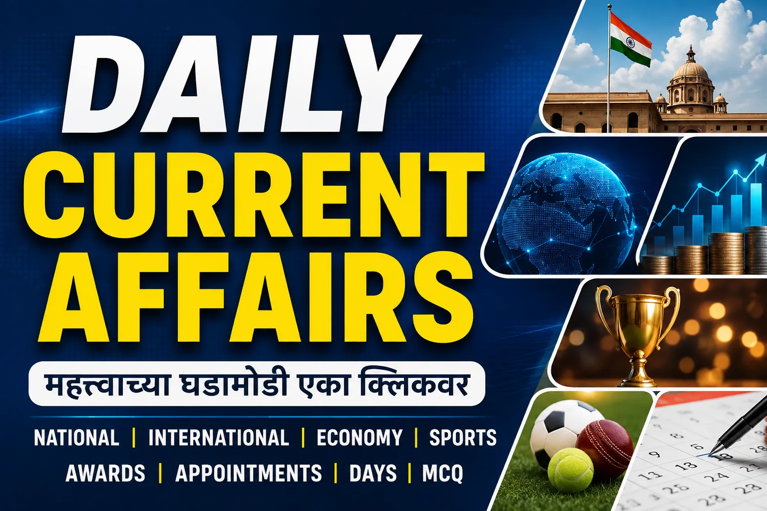 Daily Current Affairs Marathi for competitive exam preparation